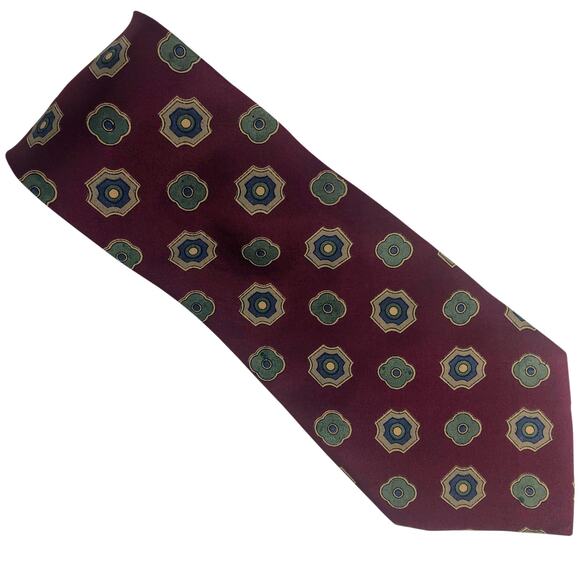 Geometric Shapes Maroon Tie - Picture 2 of 5